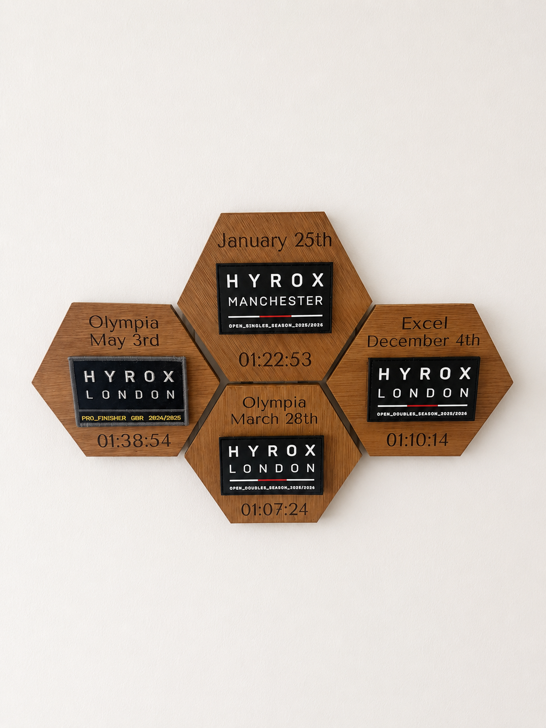 Personalised Wooden Race Patch Display