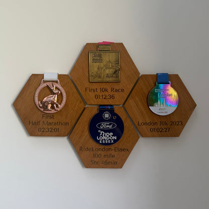 Personalised Wooden Race Medal Display