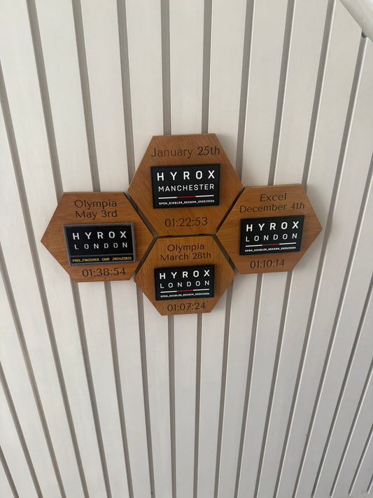 Personalised Engraved Wooden Patch Display - Bundle of 4