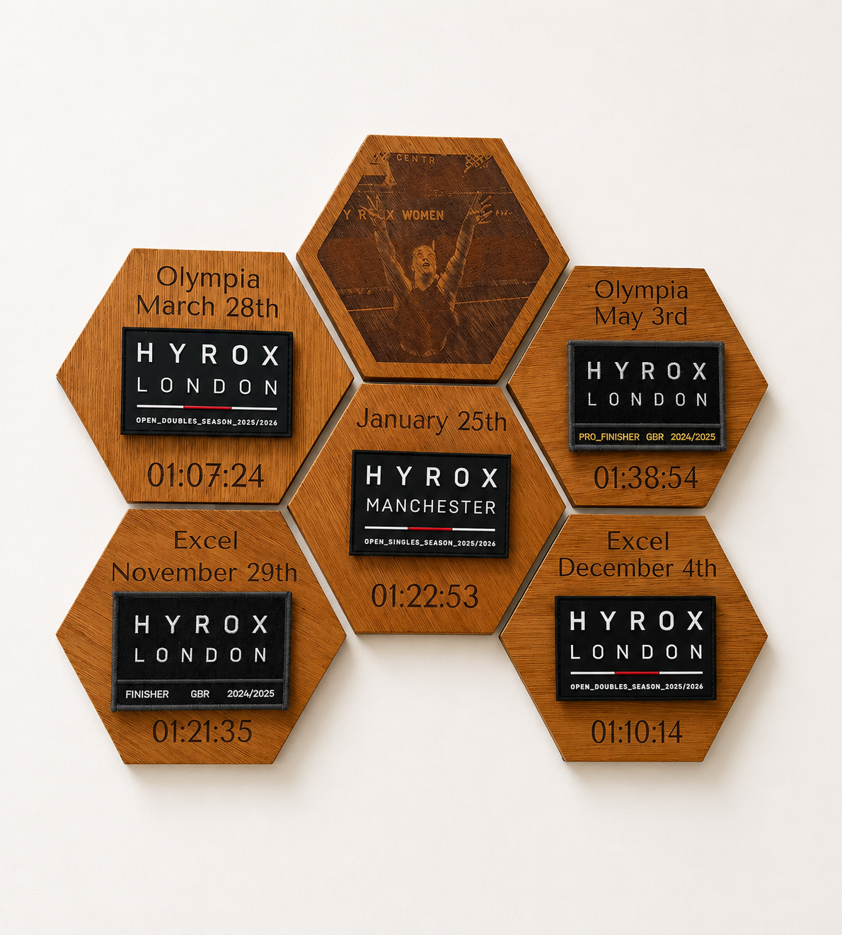 Personalised Wooden Race Patch Display