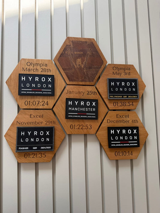 Personalised Engraved Wooden Patch Display - Bundle of 5+ (£18 each)