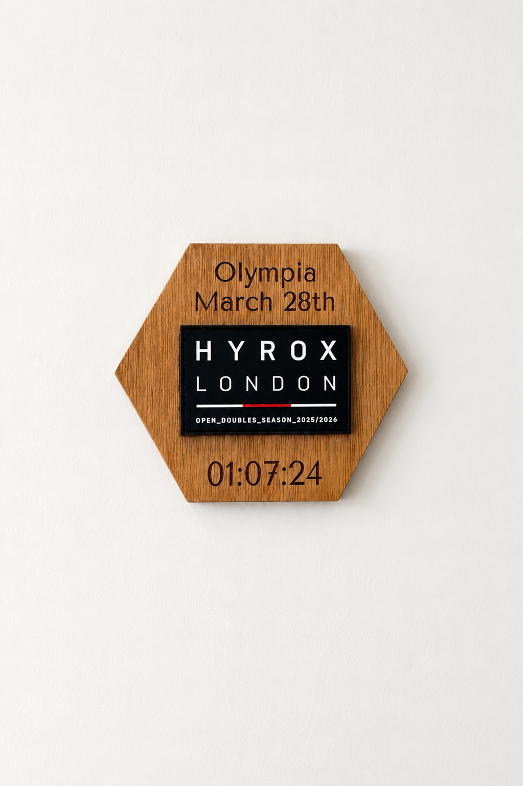 Personalised Wooden Race Patch Display